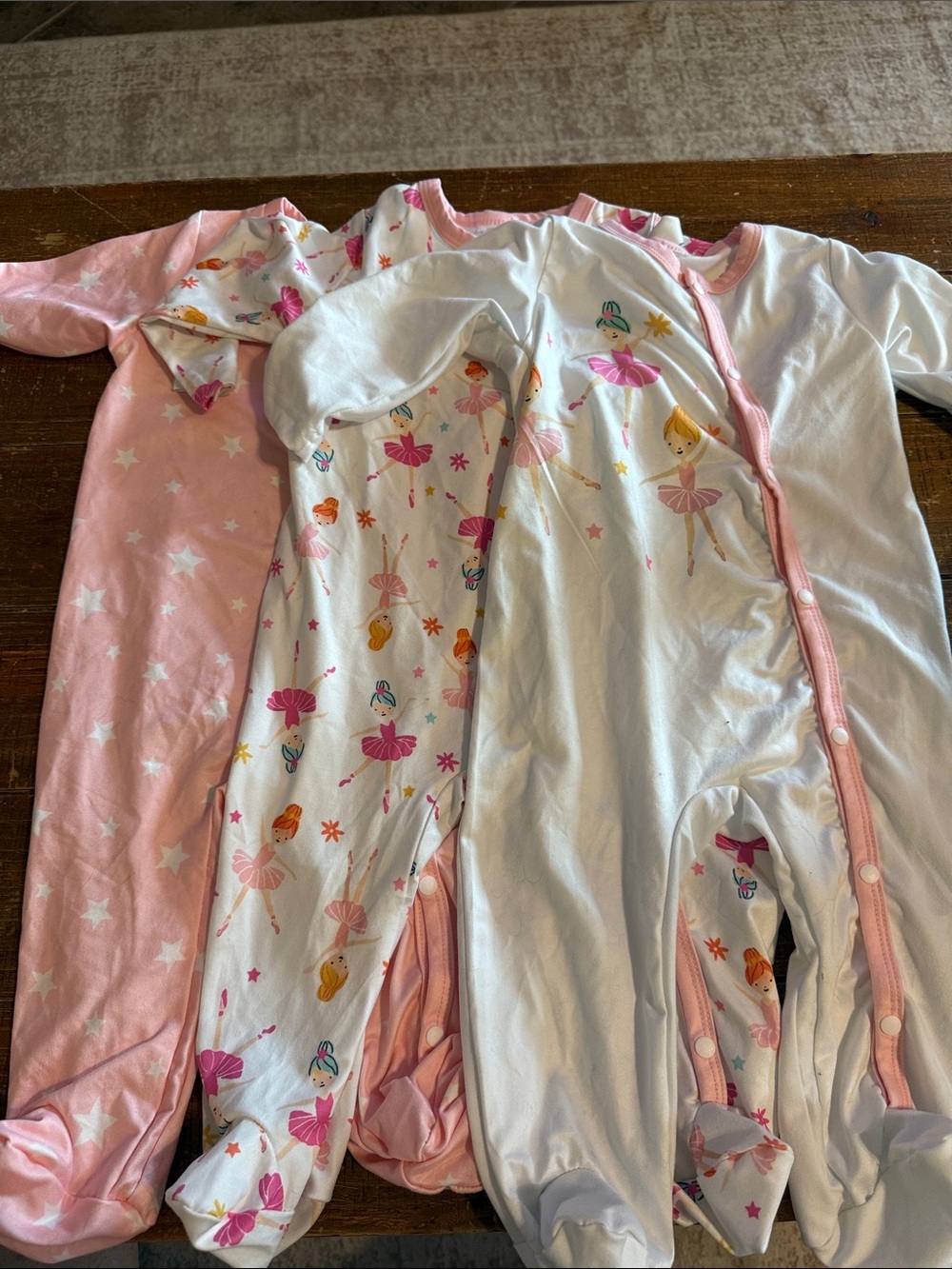 Girls' Pink Ballerina Sleep & Play Pajamas - 3 Pack